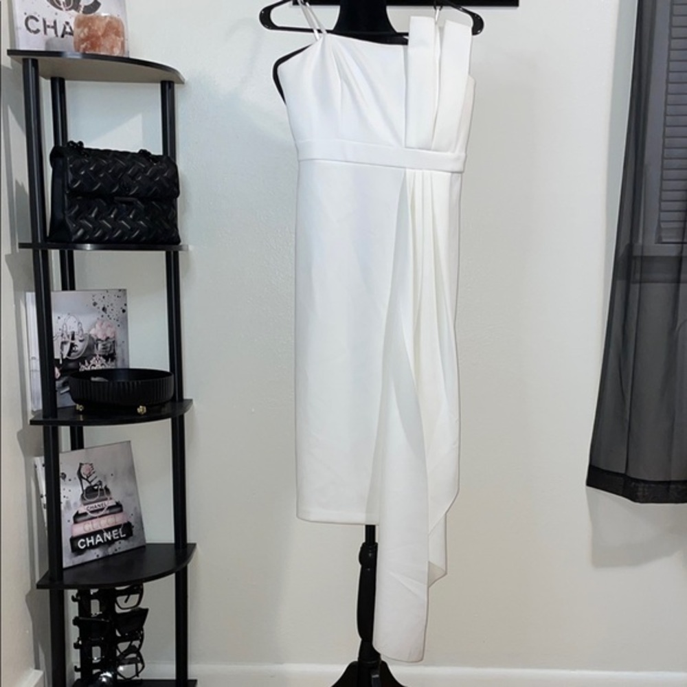 Eliza J One Shoulder White Dress